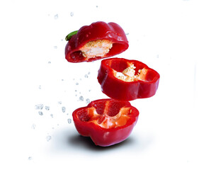 Pepper photo, dinamic food, white and red