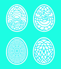 Easter eggs set doodle style. Happy Easter hand-drawn