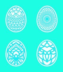 Easter eggs set doodle style. Happy Easter hand-drawn