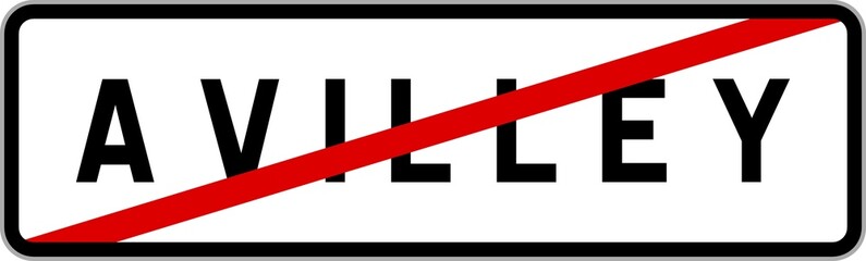 Panneau sortie ville agglomération Avilley / Town exit sign Avilley
