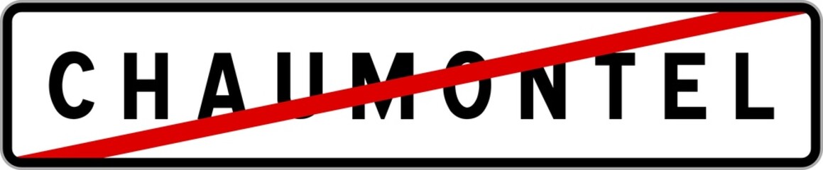 Panneau sortie ville agglomération Chaumontel / Town exit sign Chaumontel