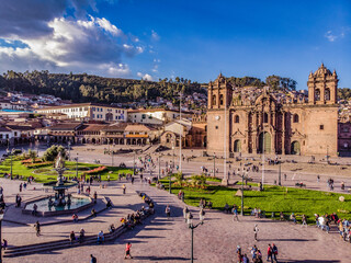 Main Square and downtown of Cuzco, peru