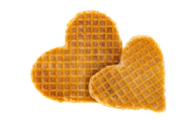 dutch waffle heart isolated