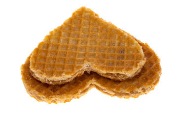 dutch waffle heart isolated
