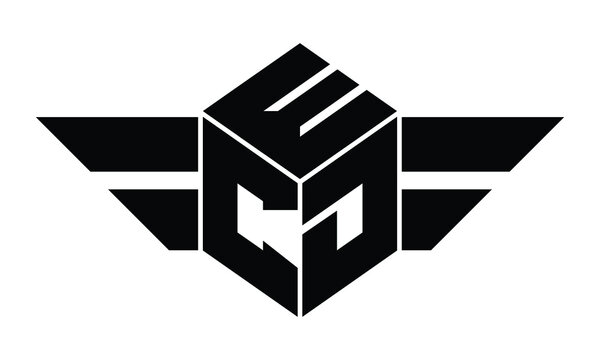 ECD three letter gaming logo in polygon cube shape logo design vector template. wordmark logo | emblem logo | monogram logo | initial letter logo | sports logo | minimalist logo | typography logo |