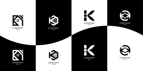Letter k logotype set