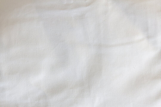 Crumpled fabric texture, white table cloth , white canvas