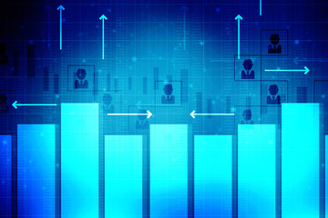 2d rendering Stock market online business concept. business Graph 
