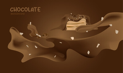 chocolate vector background,food design template