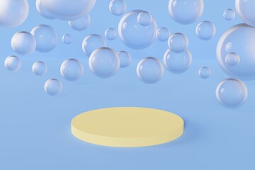 background with stand and balls 3d