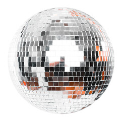 Shining Disco Ball Party Efect isolated on white