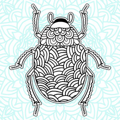 Insect Mandala coloring pages. Stress Relieving Animals Designs
