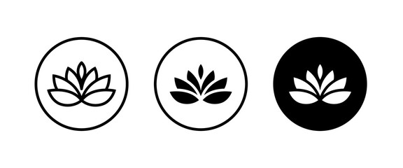 lotus flowers, Lotus, Lily Flower Icon. Spa icons button, vector, sign, symbol, logo, illustration, editable stroke, flat design style isolated on white linear pictogram