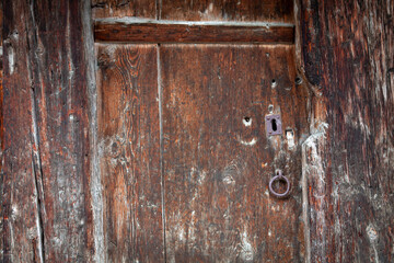 old wooden door with lock