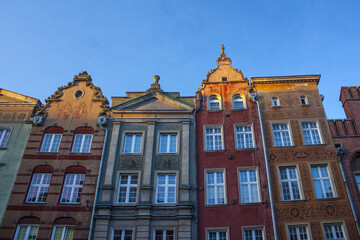 Fototapeta na wymiar Beautiful buildings in Old Town of Gdansk, Poland 