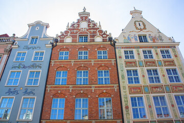 Fototapeta na wymiar Beautiful buildings in Old Town of Gdansk, Poland