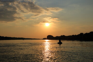 Fototapeta na wymiar sunset in the Danube Delta Romania