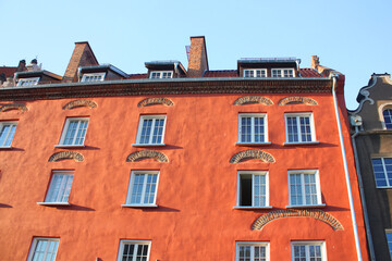 Fototapeta na wymiar Beautiful building in Old Town of Gdansk