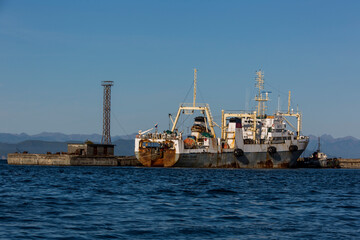 Fototapeta na wymiar Fangflottenschiffe vor Kamtchatka