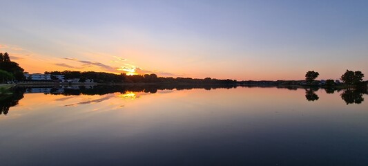 sunset over the lake