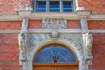Decor of old building in Gdansk, Poland