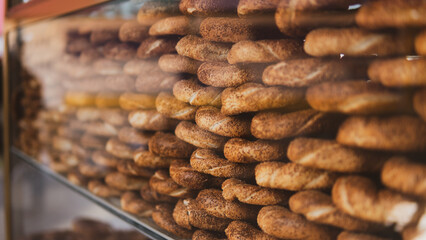 Turkish snack street flavor simit