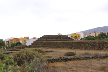 Ancient Guanche Guimar Pyramids in Tenerife Island