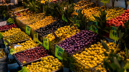 deli counter healthy vegan olives