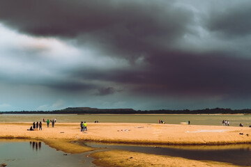 storm clouds over the river