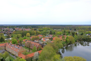 Arial Photo of the landscape in Germany in Eberswalde, Brandenburg (from the Finow Tower)