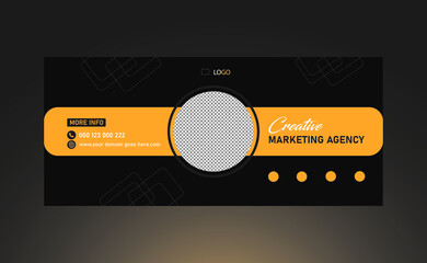 Facebook cover page timeline web ad banner template with modern layout Black And Yellow Combined background shape and text.