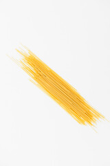 Raw pasta spaghetti isolated at white background