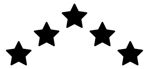 Five star black icon with isolated background design vector.