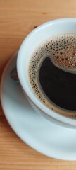 Black coffee in a cup isolated