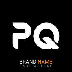 Pq Letter Logo design. black background.