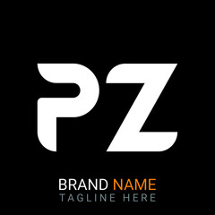 Pz Letter Logo design. black background.