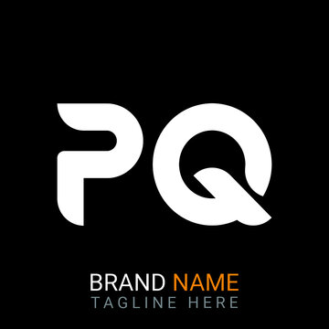 Pq Letter Logo design. black background.
