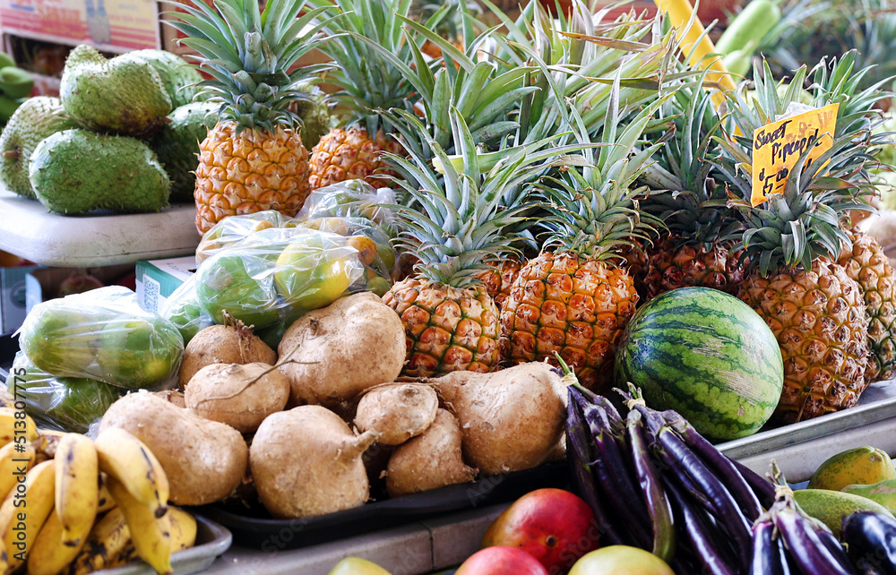 Wall mural market produce