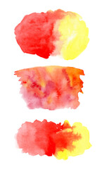 Hand drawn watercolor spots for logo or text. Vector watercolor set	