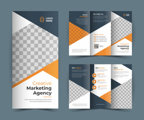 Creative corporate trifold brochure or Professional brochure, flyer, poster, cover, annual report, vector design. Simple and minimalist promotion layout template