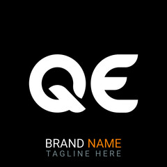 Qe Letter Logo design. black background.
