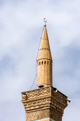 Low angle view of the EL Atik mosque minaret in Setif city. 