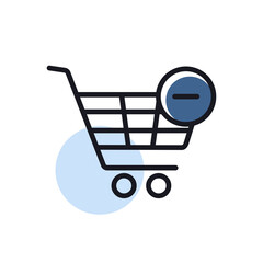 Shopping cart icon with minus sign