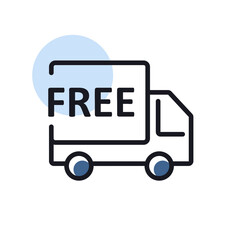 Free shipping vector flat icon. E-commerce sign