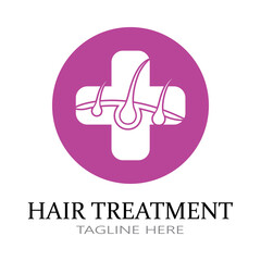 Hair treatment logo removal logo vector image design illustration