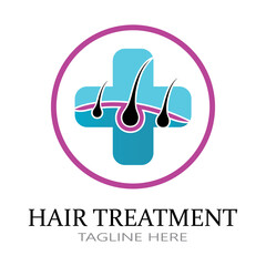 Hair treatment logo removal logo vector image design illustration