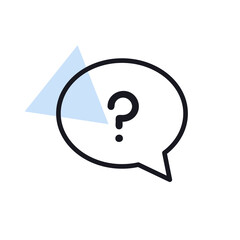 Speech bubble with question mark icon