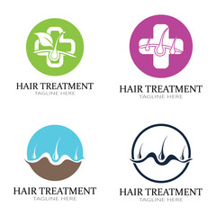 Hair treatment logo removal logo vector image design illustration