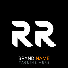 Rr Letter Logo design. black background.