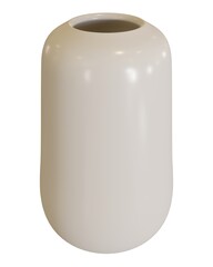 White vase on the white background. 3d rendering.	